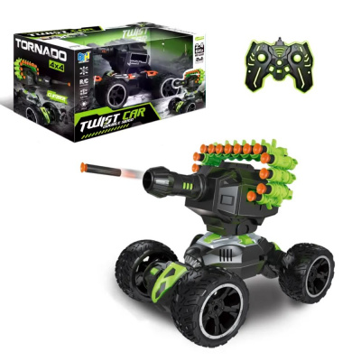 Машинка трюкова на радіокеруванні Twist Car, стріляє (зелений) Da Hua Toys DH666-74