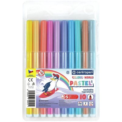 Набір пастельних фломастерів, 10 шт Centropen 7550/1009 TP