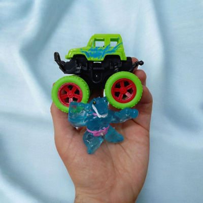 Антистрес тягнучка Goo Jit Zu mini герой + машинка (блакитний) MIC C13605