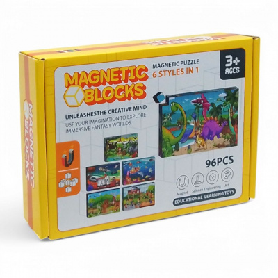 Магнітні кубики Magnetic Blocks, 96 штук, 12 зображень MIC U96