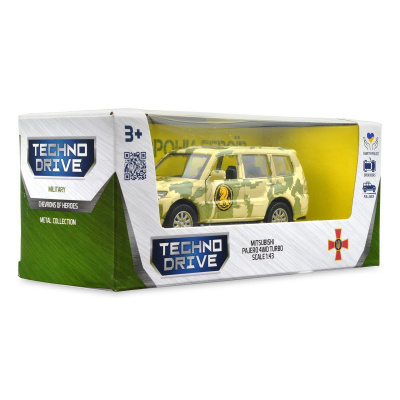 Машинка металева із серії Шеврони Героїв - Mitsubishi Pajero 4WD Turbo  - 47 ОМБр TechnoDrive 250361M