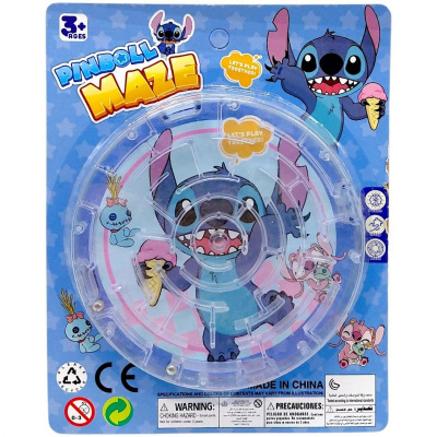 Гра лабіринт на дві кульки Вухань, 11 см (STITCH / СТІЧ) MIC KA-23-5760
