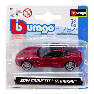 Машинка металева (колекційна) 2014 Corvette Stingray, червоний Bburago 18-59000