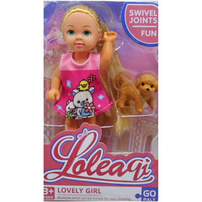 Лялька Loleaqi маленька з собачкою, мікс MiC LLQ89010