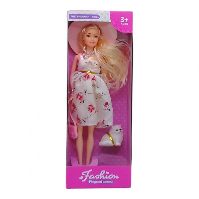 Лялька вагітна Fashion (білявка ; сукня в квіточку) MIC SH196A-1