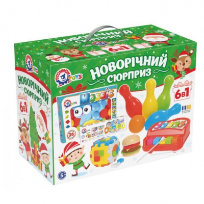 Новорічний набір іграшок ТехноК 6в1 (коробка 37 х 27.5 х 19.3 см) Technok Toys 8829