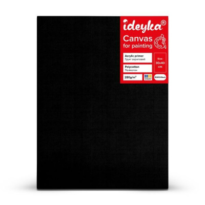 Полотно чорне на підрамнику 30х40см Ideyka D005-black
