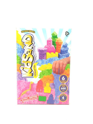 Кінетичний пісок KidSand з формочками, 600 г (укр) Dankotoys KS-04-04U