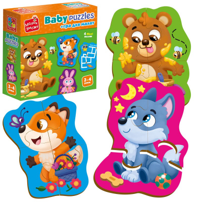 Пазли картонні (Maxi) Лісові звірі, укр Vladi Toys VT1722-26