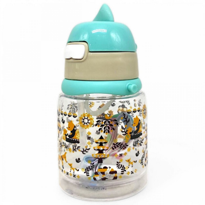 Пляшка для води з трубочкою (0,4 л), бірюзова MIC XH-30