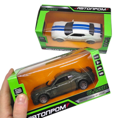 МАШИНА АВТОПРОМ (металева) Dodge Challenger (БІЛИЙ) Автопром 10008