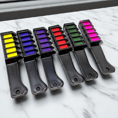 Фарба для волосся неонова, 6 кольорів (розовий, фіолетовий, зелений, красний, синій, жовтий) MIC Н006-3