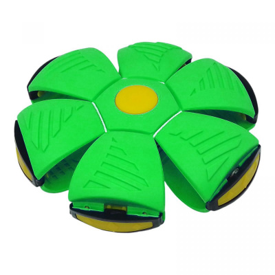 Мʼяч-трансформер зі світлом Flat Ball Disc: Мʼячик-фризбі, зелений MIC C67961
