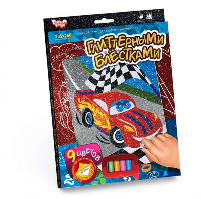 Розфарбування глітером за номерами Тачки Dankotoys РГН-02-02