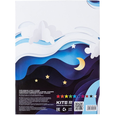 Картон кольоровий одностор. А5 (10арк/ 10кол), слайдер, Kite Kite K24-1257
