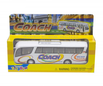 Інерційний автобус Coach (білий) Kinsmart KS7101W