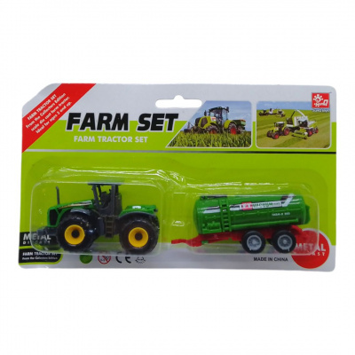 Машинка спецтехніка Трактор з причепом метал SunQ toys SQ82012-2BK