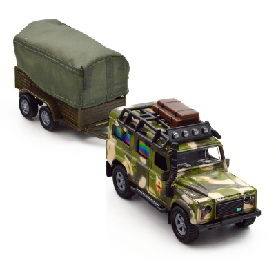 Ігровий набір – Land Rover Defender Mілітарі (з причепом) TechnoDrive 520027.270