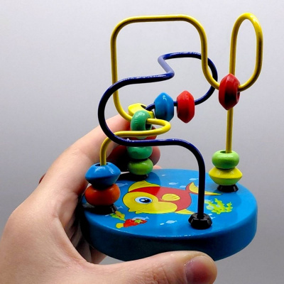 Пальчиковий лабіринт WToys, деревʼяний, в коробці (БЛАКИТНИЙ) MIC 70544