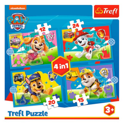 Пазли 4в1 Рухливі цуценята Trefl 34628