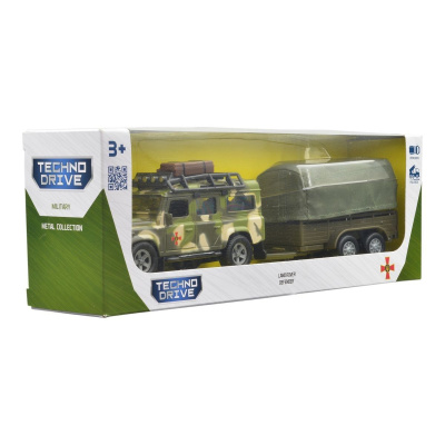 Ігровий набір – Land Rover Defender Mілітарі (з причепом) TechnoDrive 520027.270