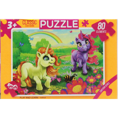 Пазли Казка, 80 ел поні з веселкою Dankotoys C80-