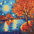 Алмазна мозаїка "Осіння ніч" AMO8333, 40х40 см