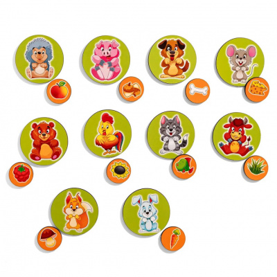 Дерев'яний дитячий сортер "Хто що їсть" (ПСД276) PSD276 на липучках