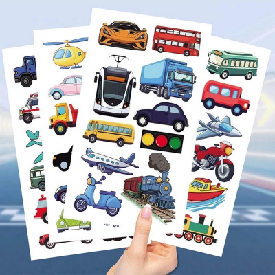 Набір тимчасових тату "Транспорт №1" transport-tattoo-1-10, 10 штук, розмір 12 х 7 см