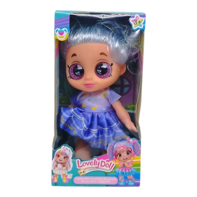 Лялька Lovely Doll, 22 см, підсвічування, весела пісенька (блакитна) MIC 212A