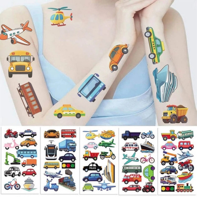 Набір тимчасових тату "Транспорт №1" transport-tattoo-1-10, 10 штук, розмір 12 х 7 см