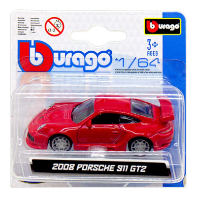 Машинка металева (колекційна) 2008 Porsche 911 GT2, червоний Bburago 18-59000