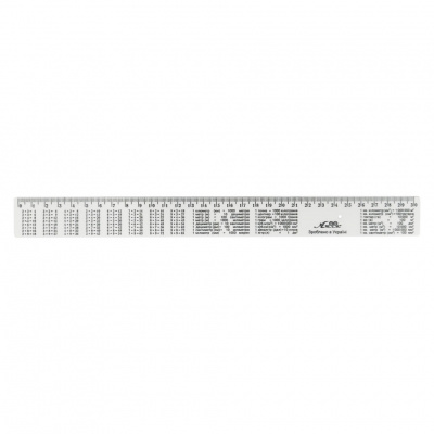 Лінійка з табличкою множення AS-0612, К-9052 білий, пластикова, 30 см