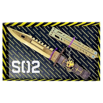 BOX Сувенірні ножі Метелик LEGACY & M-9 BAYONET GOLD Сувенир-Декор SO2-2-B