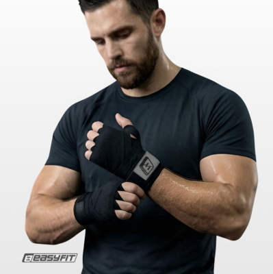 Бинти для боксу 4 м (бавовна+поліестер) EasyFit EF-0374-40-bk