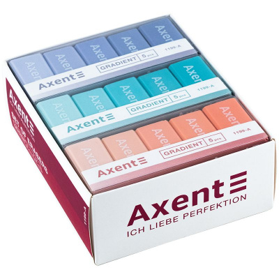 Набір гумок Gradient у пластиковому боксі, 5 шт. асорті Axent 1199-A