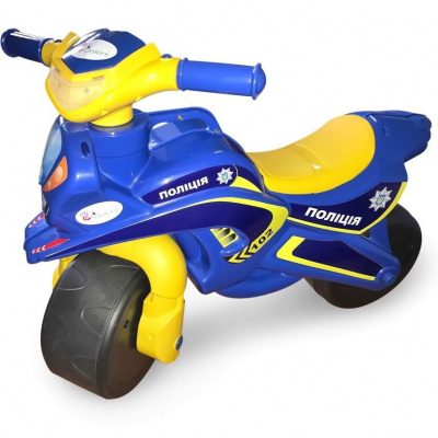 Мотоцикл-каталка Поліція (синій) музичний Doloni 0139/57
