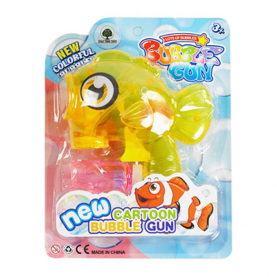 Пістолет з мильними бульбашками Рибка механічний (жовтий) GOLD TREE TOYS JNH802