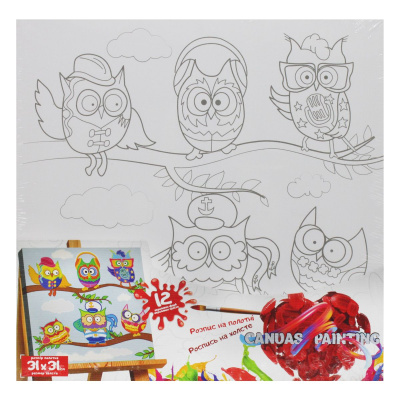 Розпис на полотні Кумедні сови Dankotoys PX-07-05