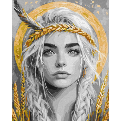 Картина за номерами "Колоски у волоссі" ©art_selena_ua KHO8558, 40х50 см