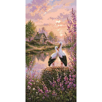 Картина за номерами "Лелеки на щастя" LW5215, 40х80 см
