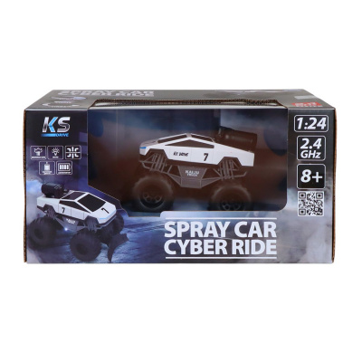 Автомобіль SPRAY CAR на радіокеруванні – CYBER RIDE (білий, 1:24, 2.4 ГГц, акум. 3,7 V, вихлопна пара) KS Drive SL-6076RH