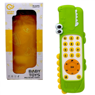 Пульт підсвічування (мелодії, звуки погоди та тварин, цифри, слова, озвучення англійською мовою, регулювання гучності, гумовий чохол) КРОКОДИЛ Lucky Baby LDJ248