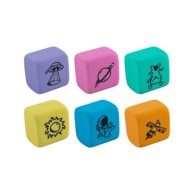 Набір гумок у пластиковому боксі Space, 6 шт., асорті Kite K24-145