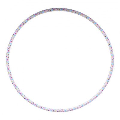 Обруч №2 75 см Кольорові квіточки (білий) Bamsic 0186