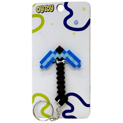 Брелок (3D друк) Minecraft Pickaxe Tool / Кайло Keychain, Діамантовий OYTOY 1030120