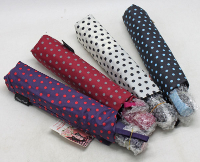 Парасолька напівавтоматична Горошок, блакитний MIC C55048