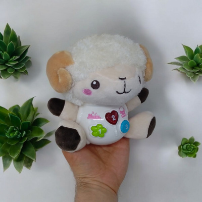 Мʼяка іграшка Баранчик зі світлом і звуком Sunlike SL88029