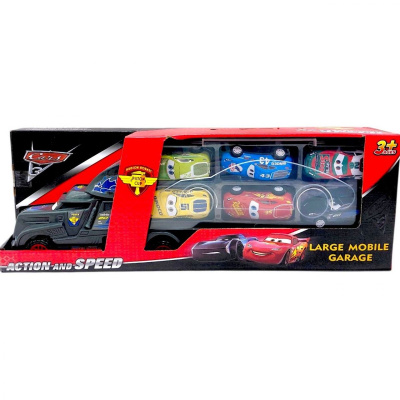 Набір машинок Тачки, МакКвін / Cars, McQueen: Трейлер (СІРИЙ) MIC 558-4 / 3788