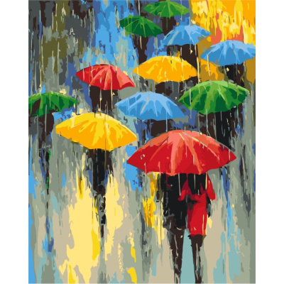 Картина за номерами "Кольоровий дощ" BS53048  Brushme 40х50 см
